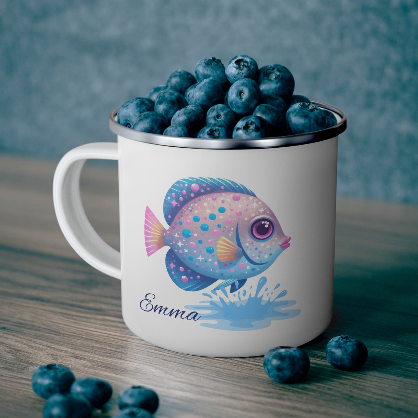 Personalized Fish Enamel Camping Mug - Perfect Gift for Fishing Enthusiasts