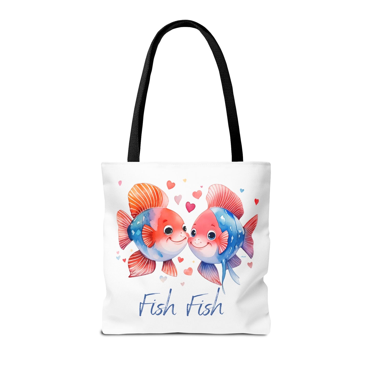 Cute Fish Couple Tote Bag — 'Fish Fish' Romantic Sea Life Beach Shopper