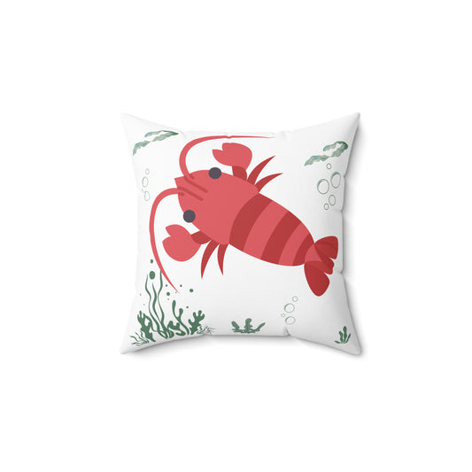 Red crayfish in an aquatic environment Spun Polyester Square Pillow