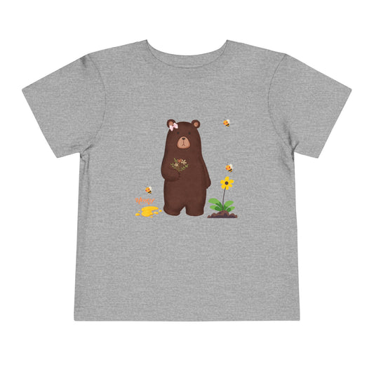 Adorable Bear Toddler Tee, Cute Animal Shirt, Gift for Kids, Birthday Party Outfit, Nature Lover's Apparel