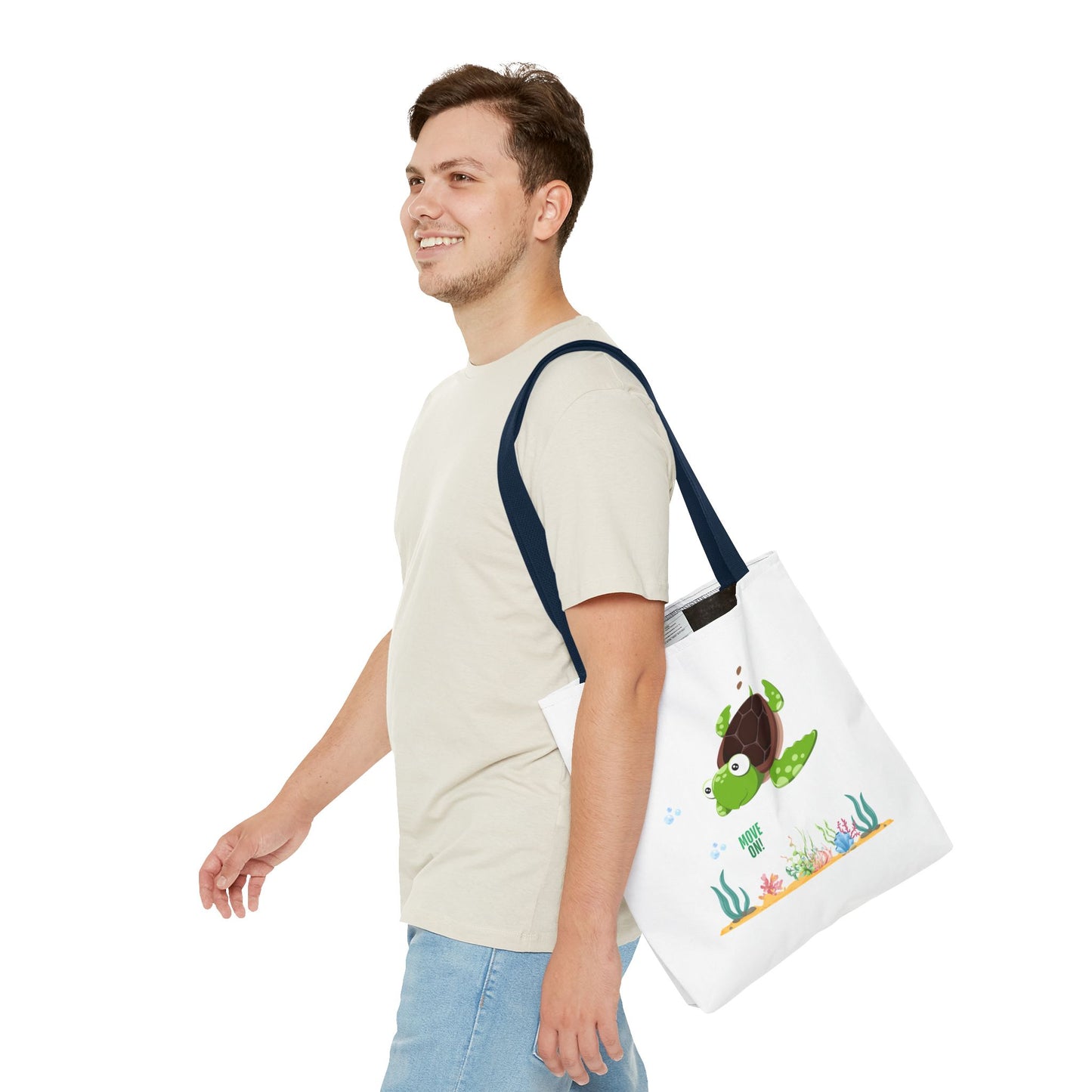 Turtle with seaweed and bubble Tote Bag