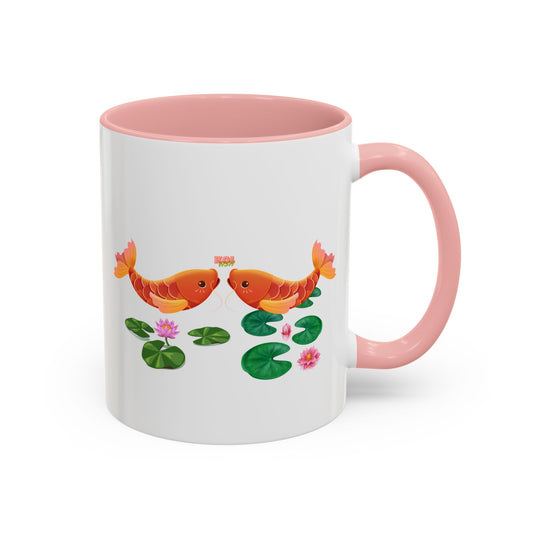 Golden koi fish with lotus flowers Coffee Mug