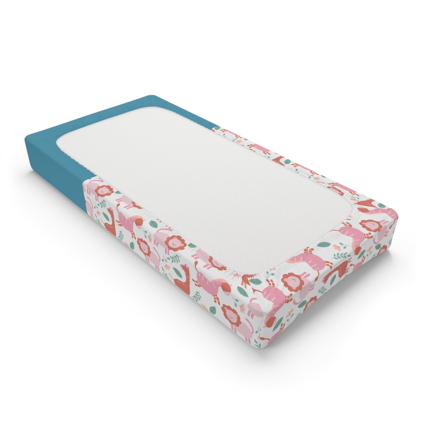 Personalized Woodland Animals Baby Changing Pad Cover – Floral Fox & Hedgehog Design