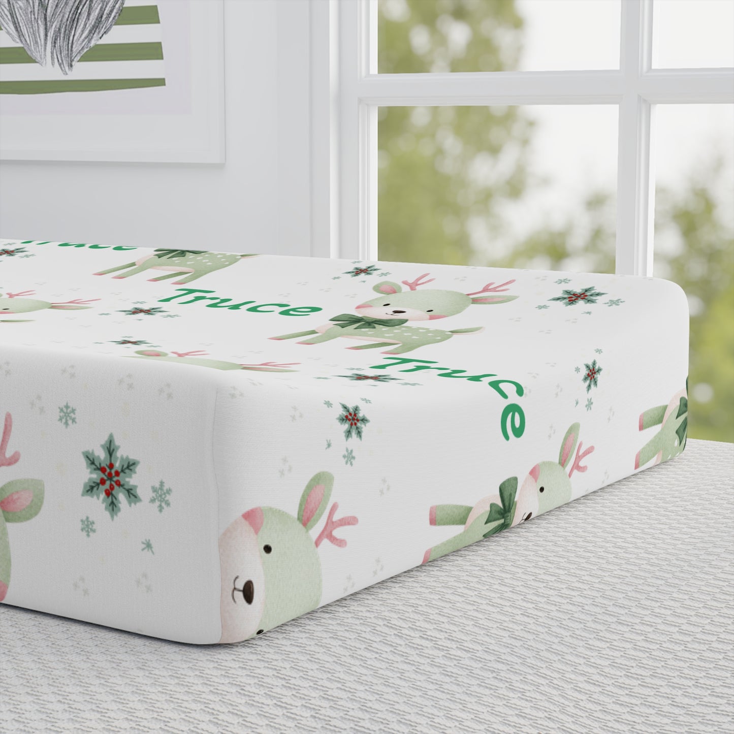 Baby Changing Pad Cover — Personalized Woodland Deer Print (Add Name)
