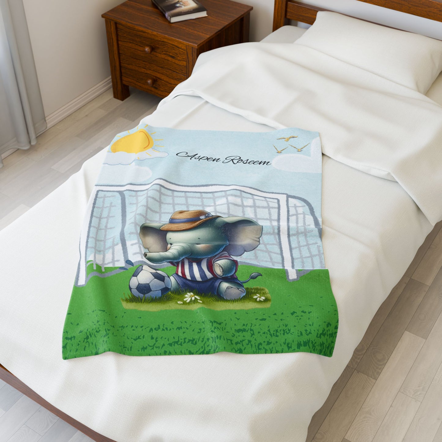 Personalized Elephant Plush Blanket - Soft Velveteen for Kids