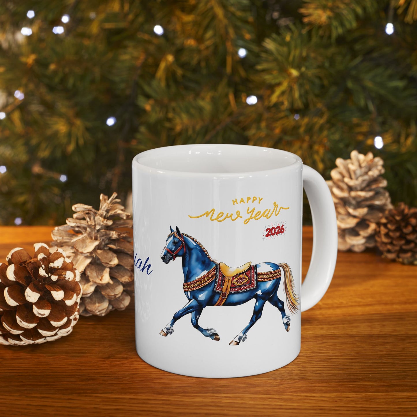Personalized Horse Name Mug — "Azaiah" Ceramic Coffee Cup (11oz, 15oz)