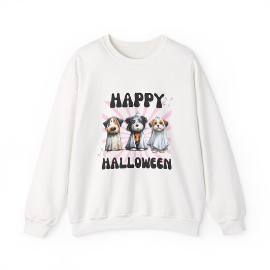 Halloween Dog Crewneck Sweatshirt, Cozy Pet Lover Gift, Unisex Halloween Apparel, Funny Dog Sweatshirt, Fall Fashion