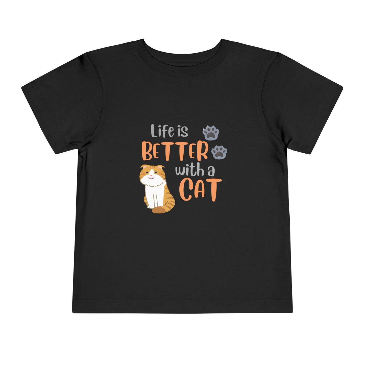 Toddler Cat-Themed Tee - 'Life is Better with a Cat', Kids T-Shirt, Animal Lover Gift, Cute Toddler Outfit, Cat Enthusiast Apparel, [...]