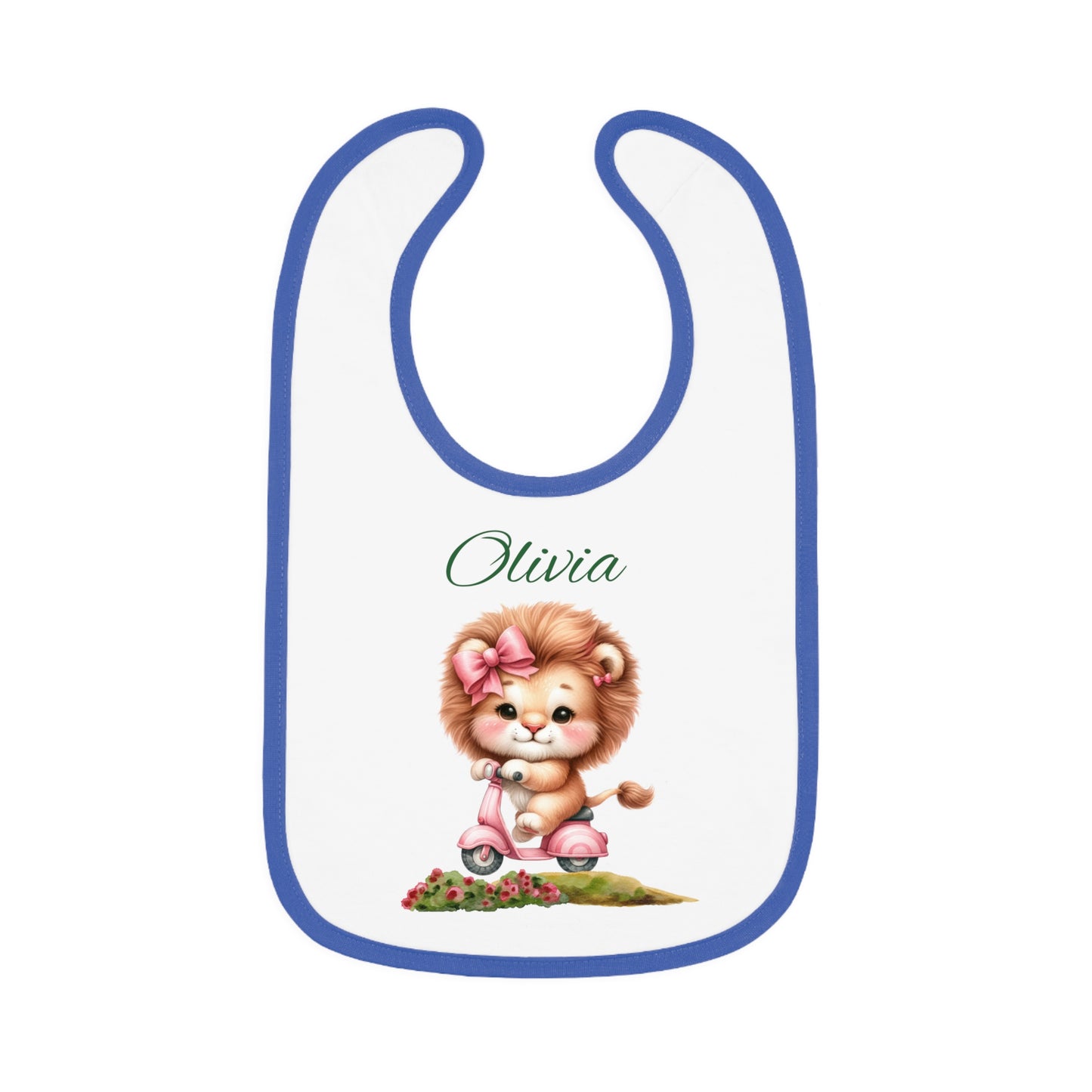 Personalized Baby Bib — Cute Lion Cub Design with Name