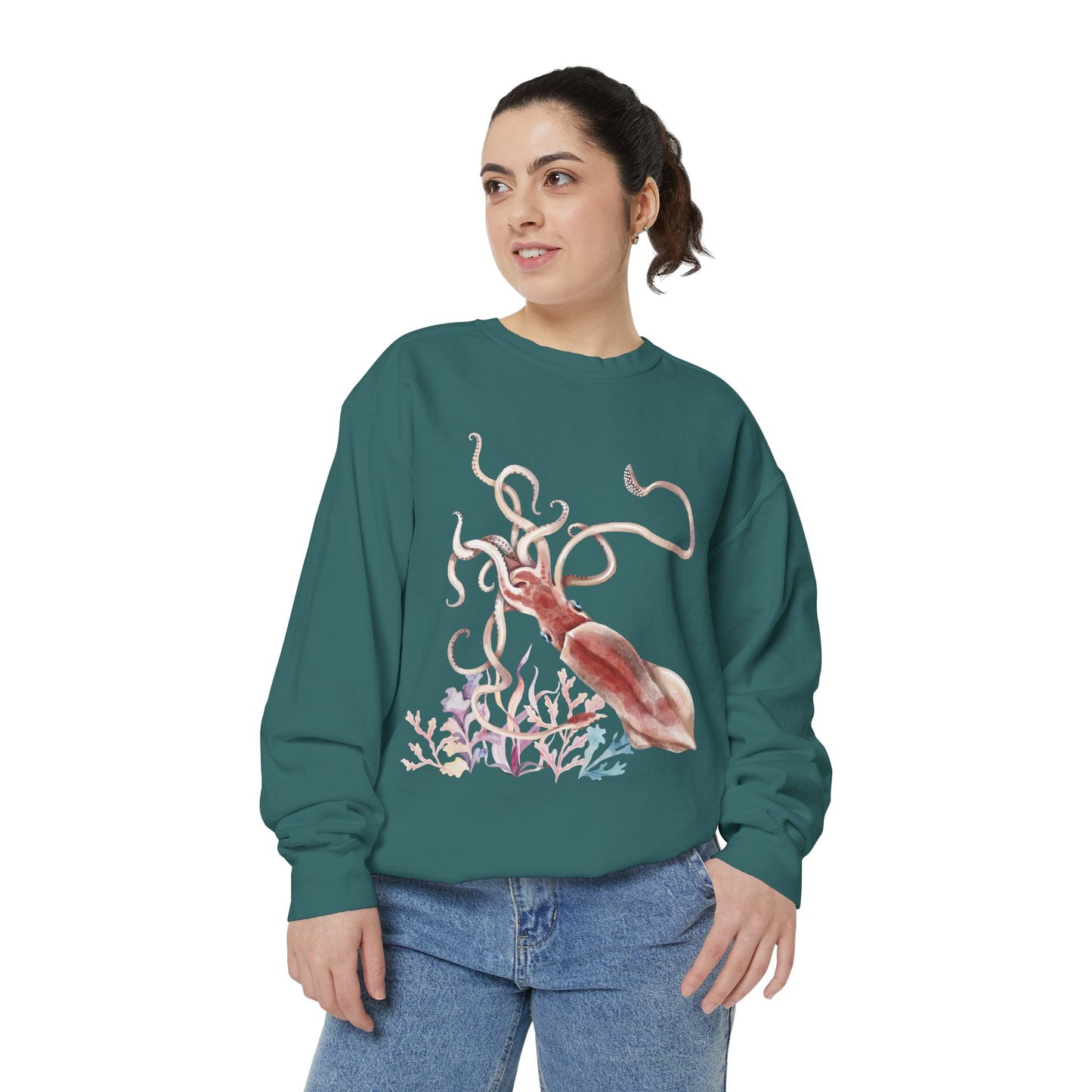 Squid dance of tentacles and translucence Unisex Garment-Dyed Sweatshirt