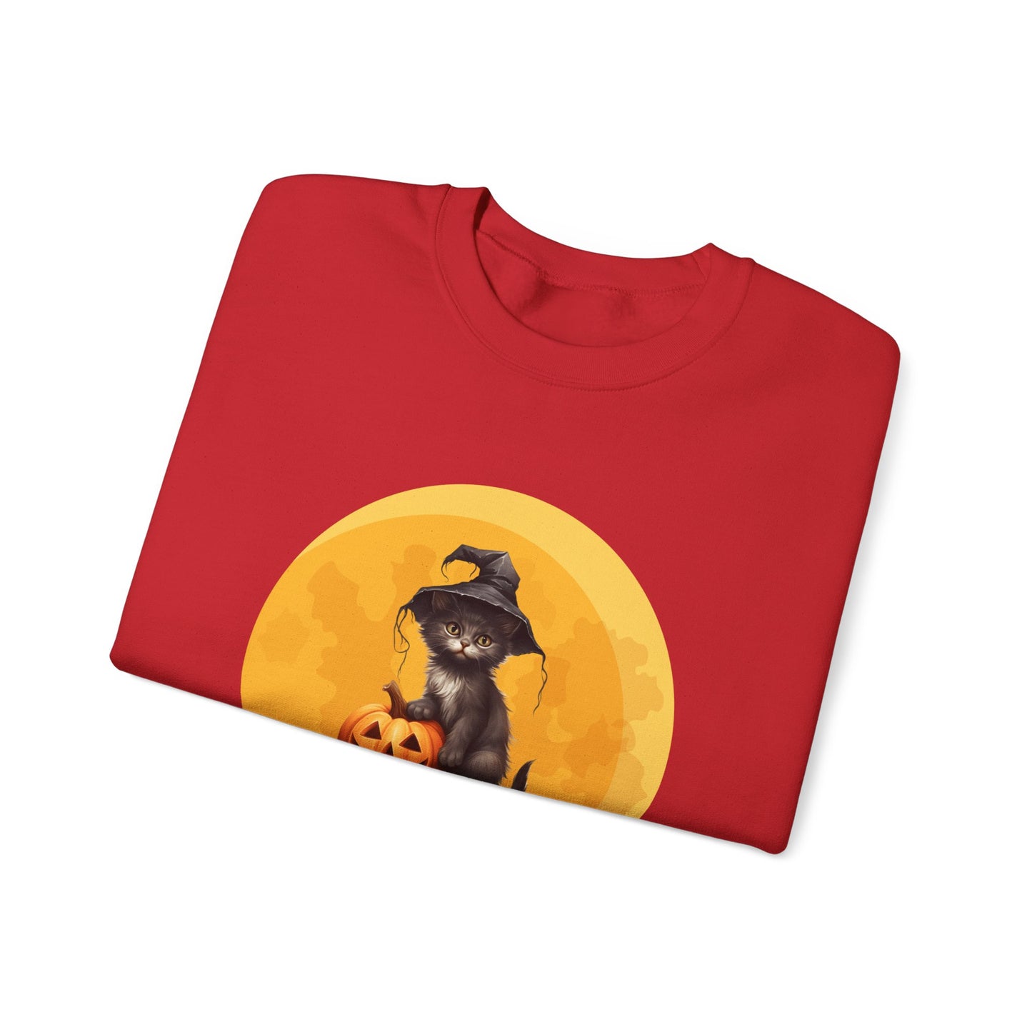 Halloween Cat Sweatshirt, Cozy Fall Sweater, Unisex Crewneck, Perfect for Halloween, Pet Lover Gift, Spooky Season Apparel