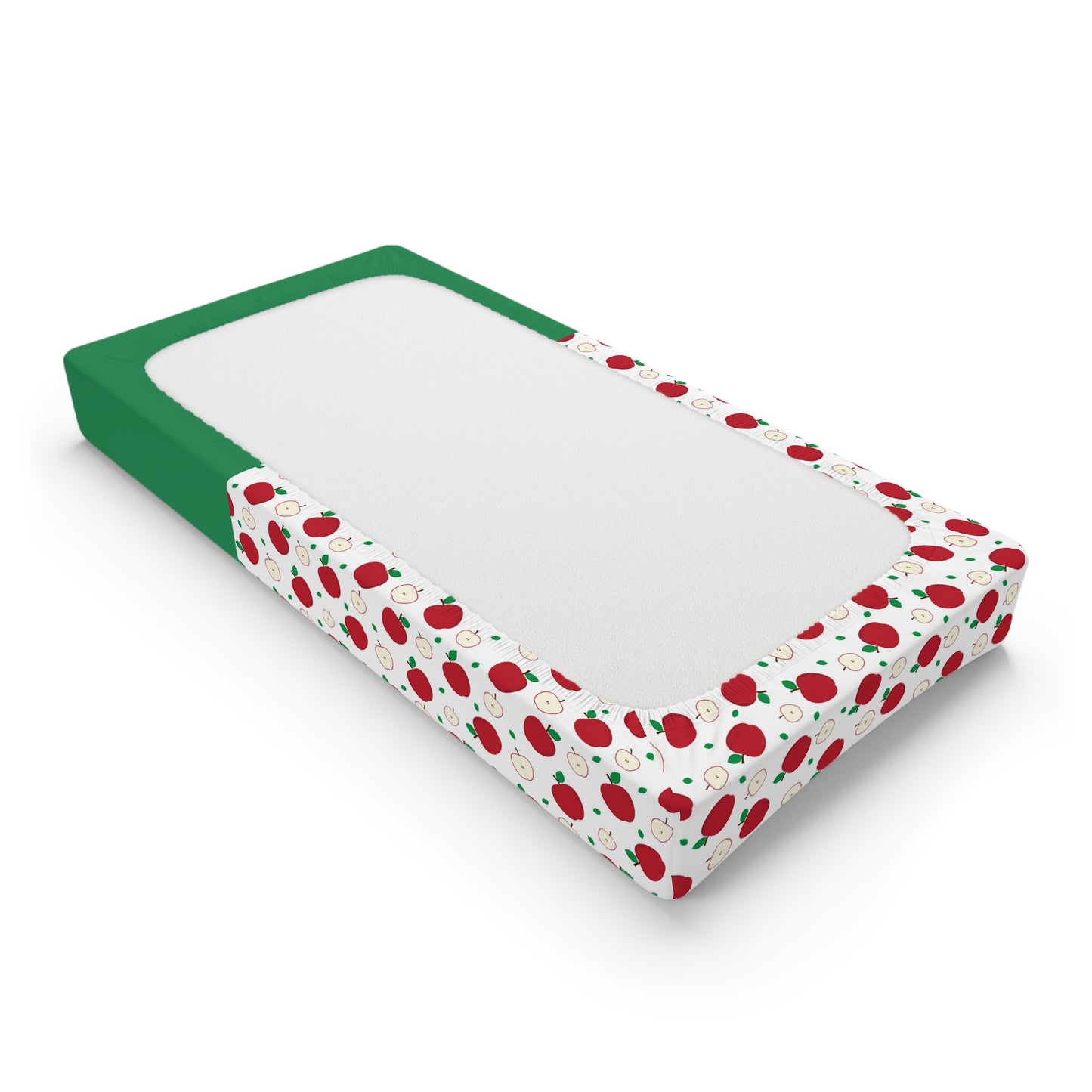 Apple Print Baby Changing Pad Cover — 'A for Adorable' Personalized Nursery Accent