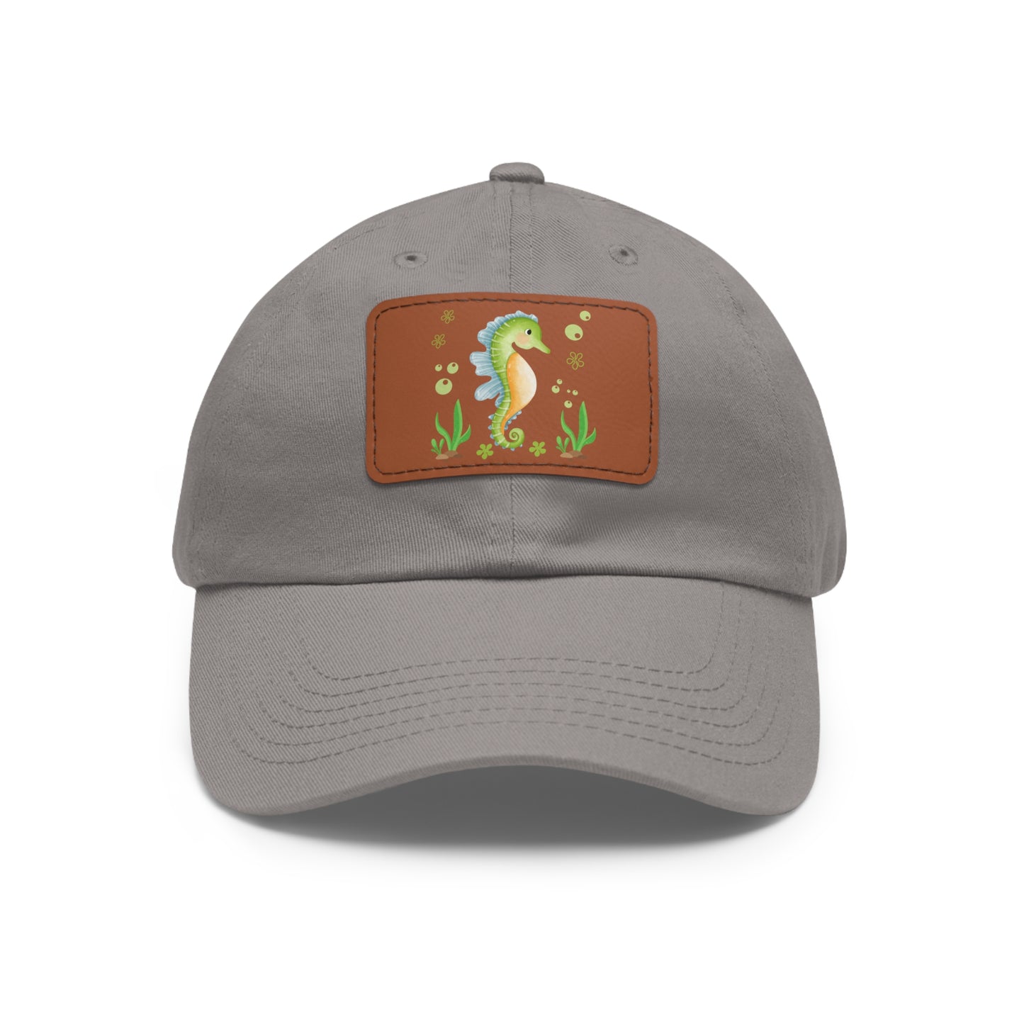 Seahorse with a focus on the natural world Dad Hat with Leather Patch (Rectangle)