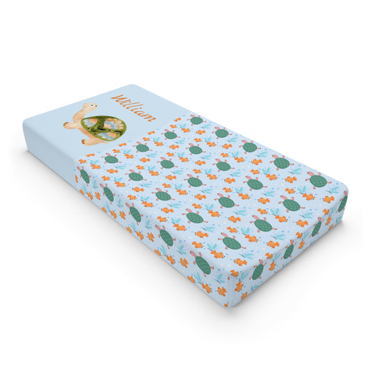 Baby Changing Pad Cover — Personalized Turtle & Starfish Nursery Decor