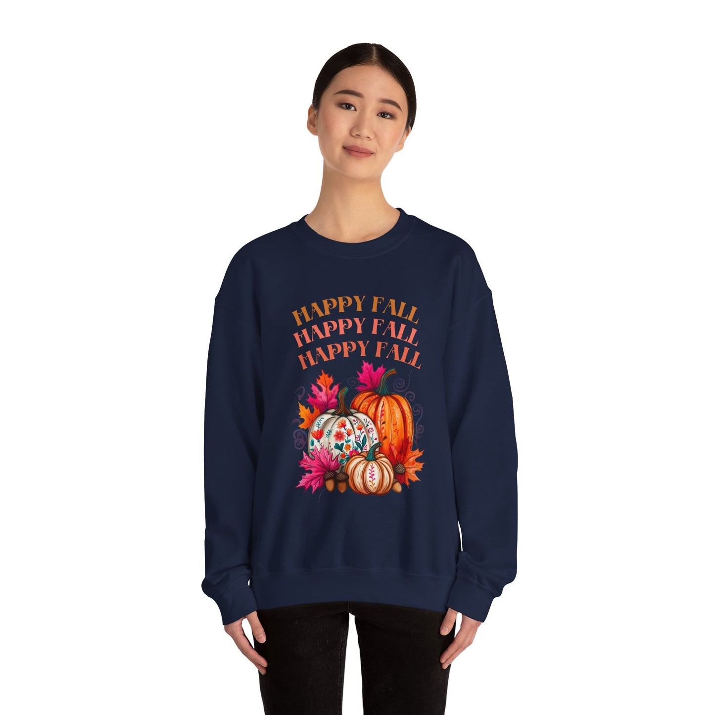 Fall Vibes Crewneck Sweatshirt, Cozy Autumn Apparel, Seasonal Gift for Thanksgiving, Pumpkin Sweater, Unisex Fall Fashion