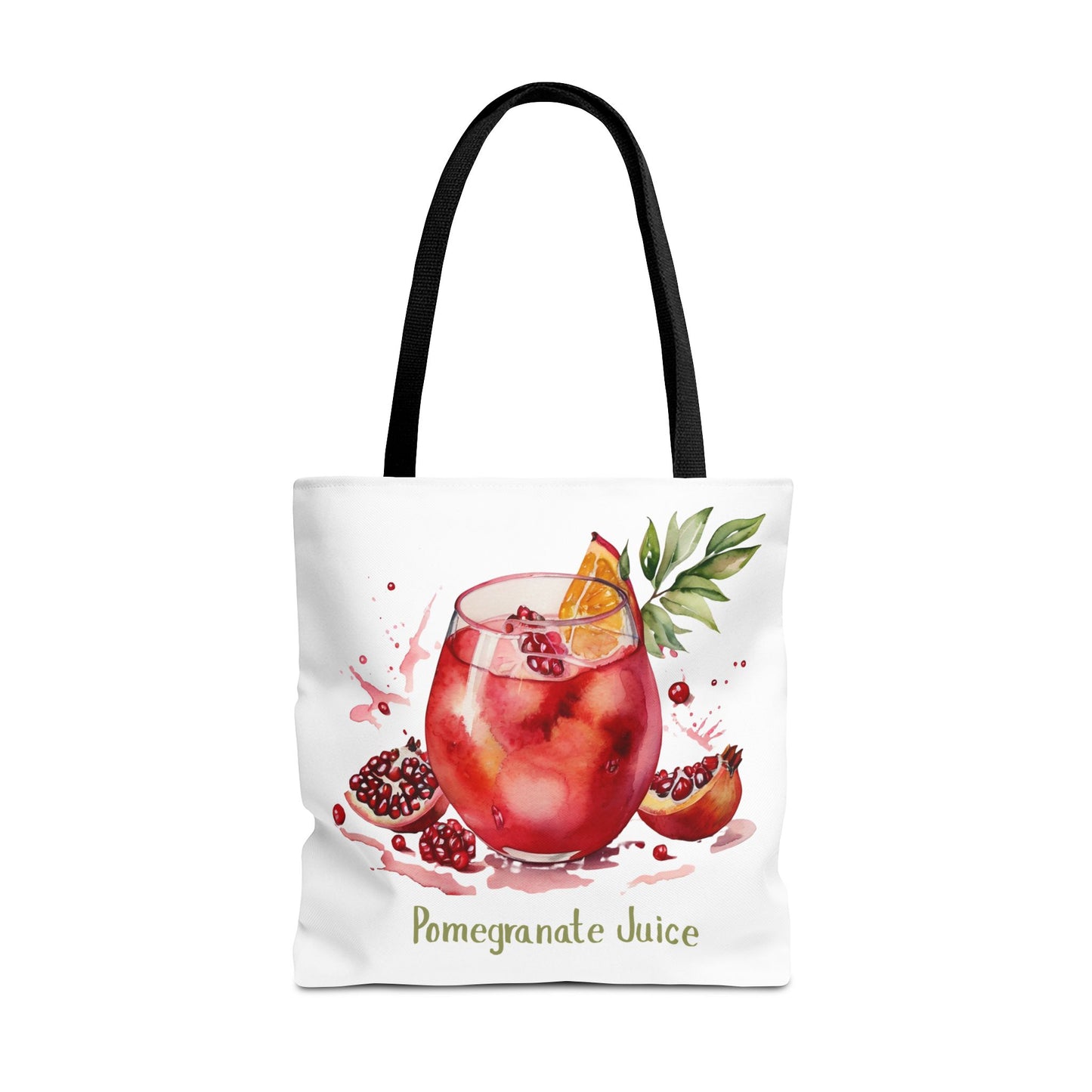 Pomegranate Juice Tote Bag — Watercolor Fruit Canvas Tote