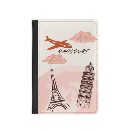 Travel Passport Cover — Eiffel Tower & Leaning Tower Design (Passport)