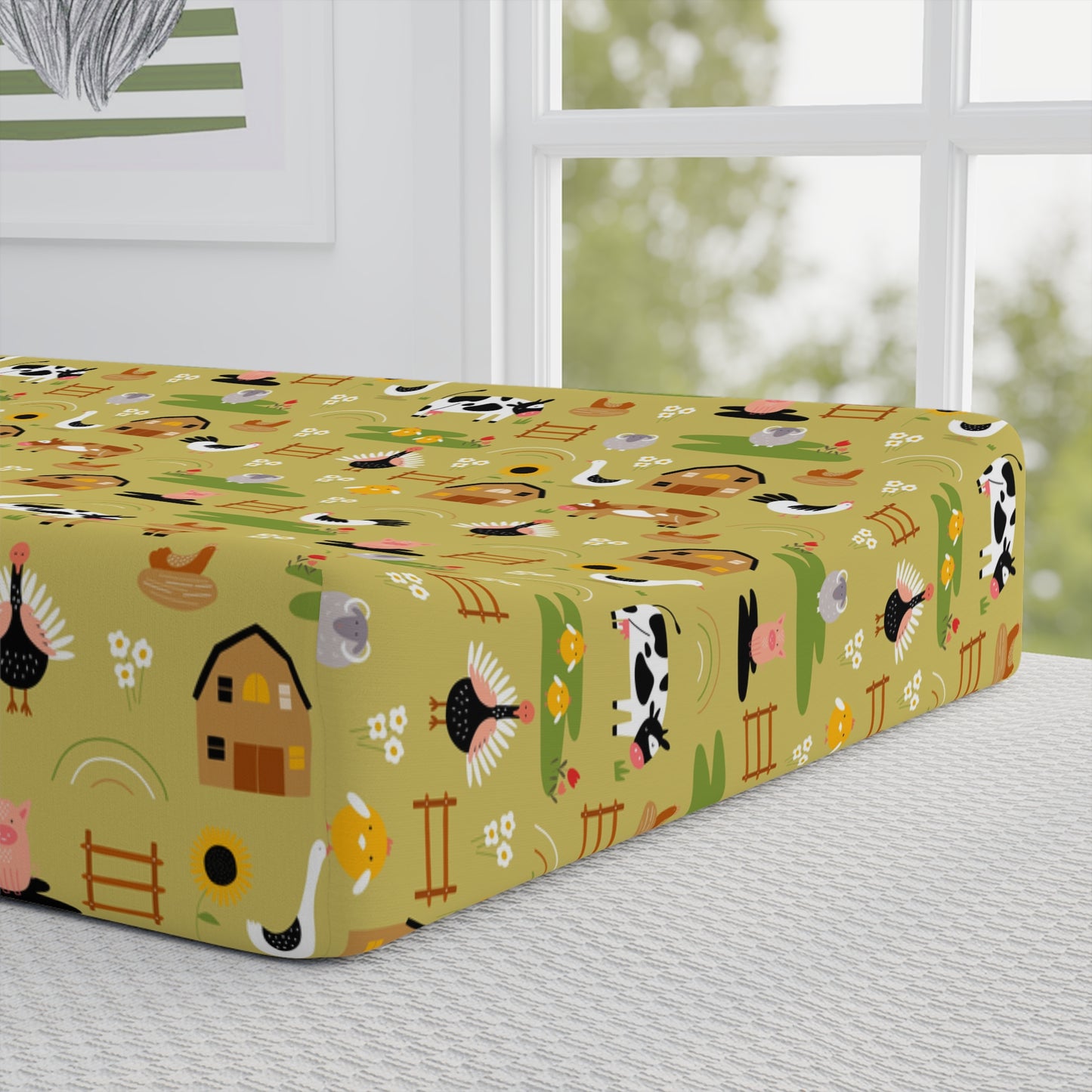 Personalized Safari Animal Baby Changing Pad Cover — Custom Name Nursery Accessory