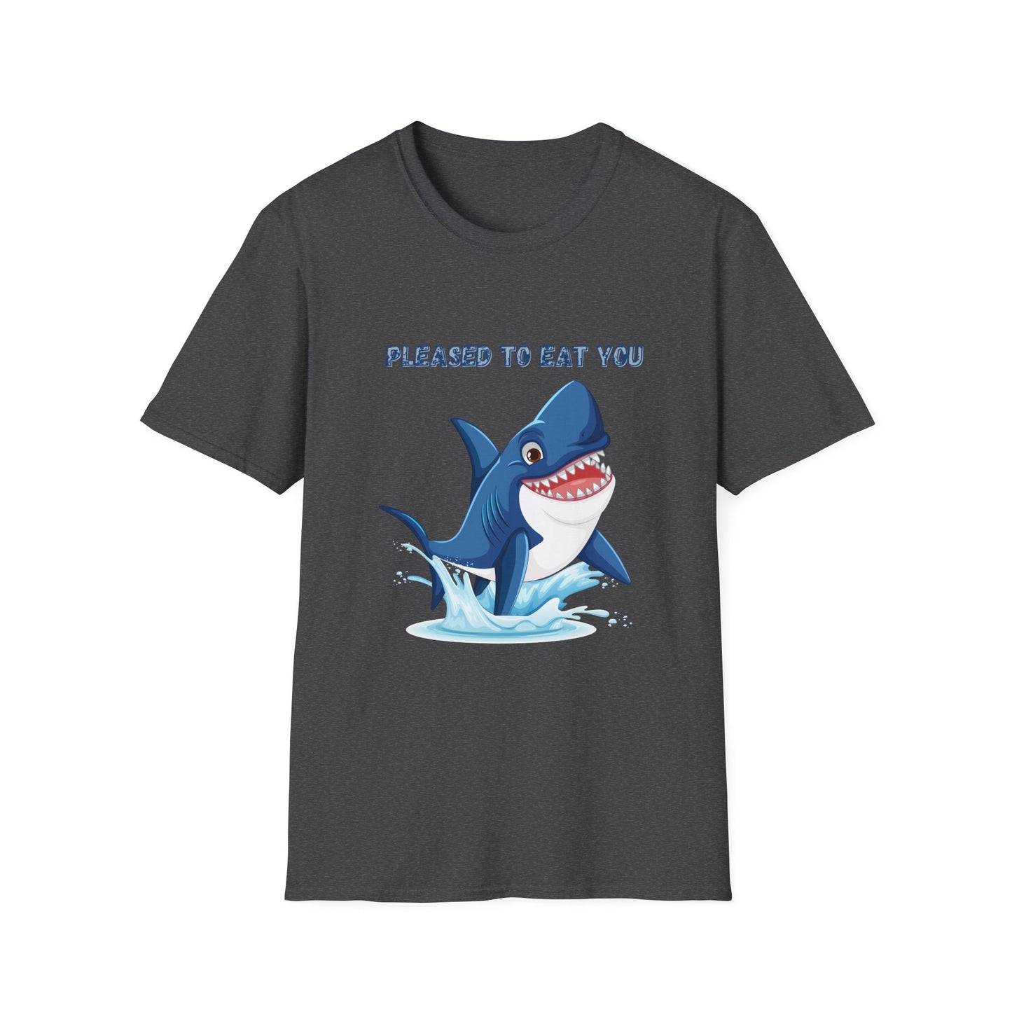 Cute Shark Pleased to Eat You T-Shirt, Fun Gift for Ocean Lovers, Humorous Summer Apparel, Shark Week Party Shirt, Unisex Casual Tee