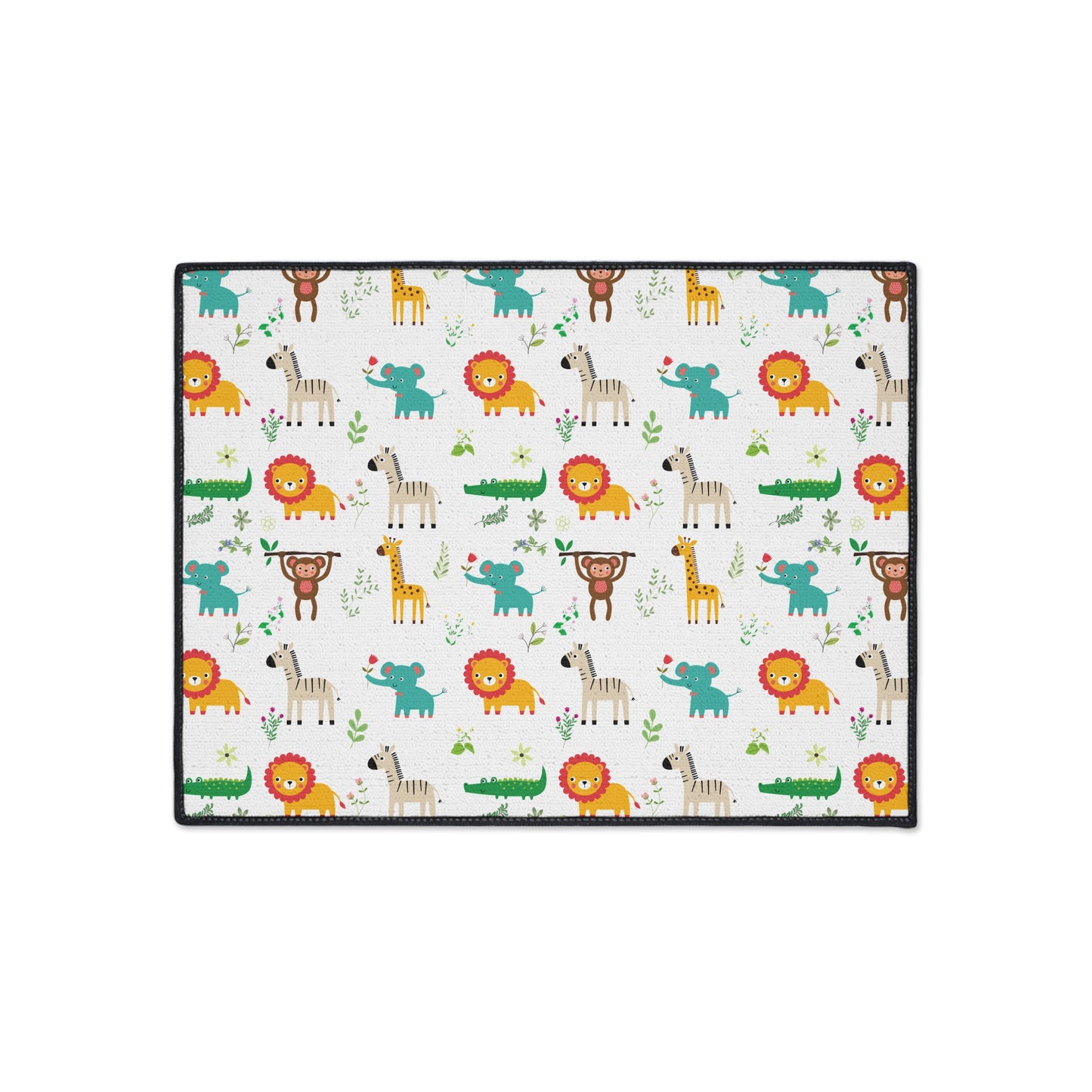 Kids' Safari Animal Floor Mat — Heavy Duty Non-Slip Playroom Rug