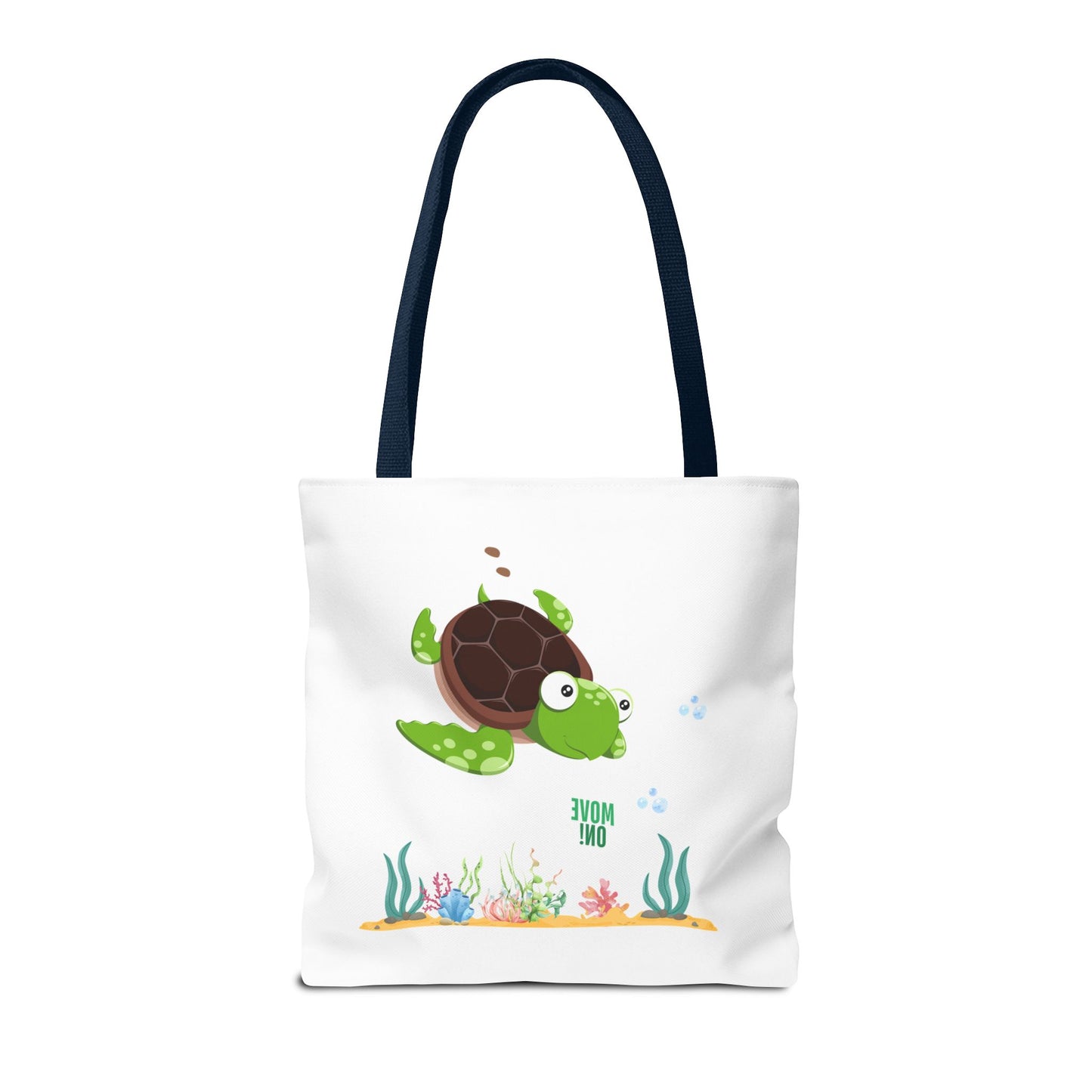 Turtle with seaweed and bubble Tote Bag