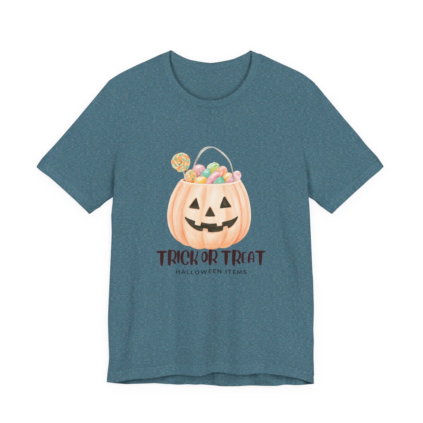 Halloween Trick or Treat T-Shirt, Unisex Graphic Tee, Fall Wardrobe Addition, Perfect for Halloween Parties, Spooky Season Wear
