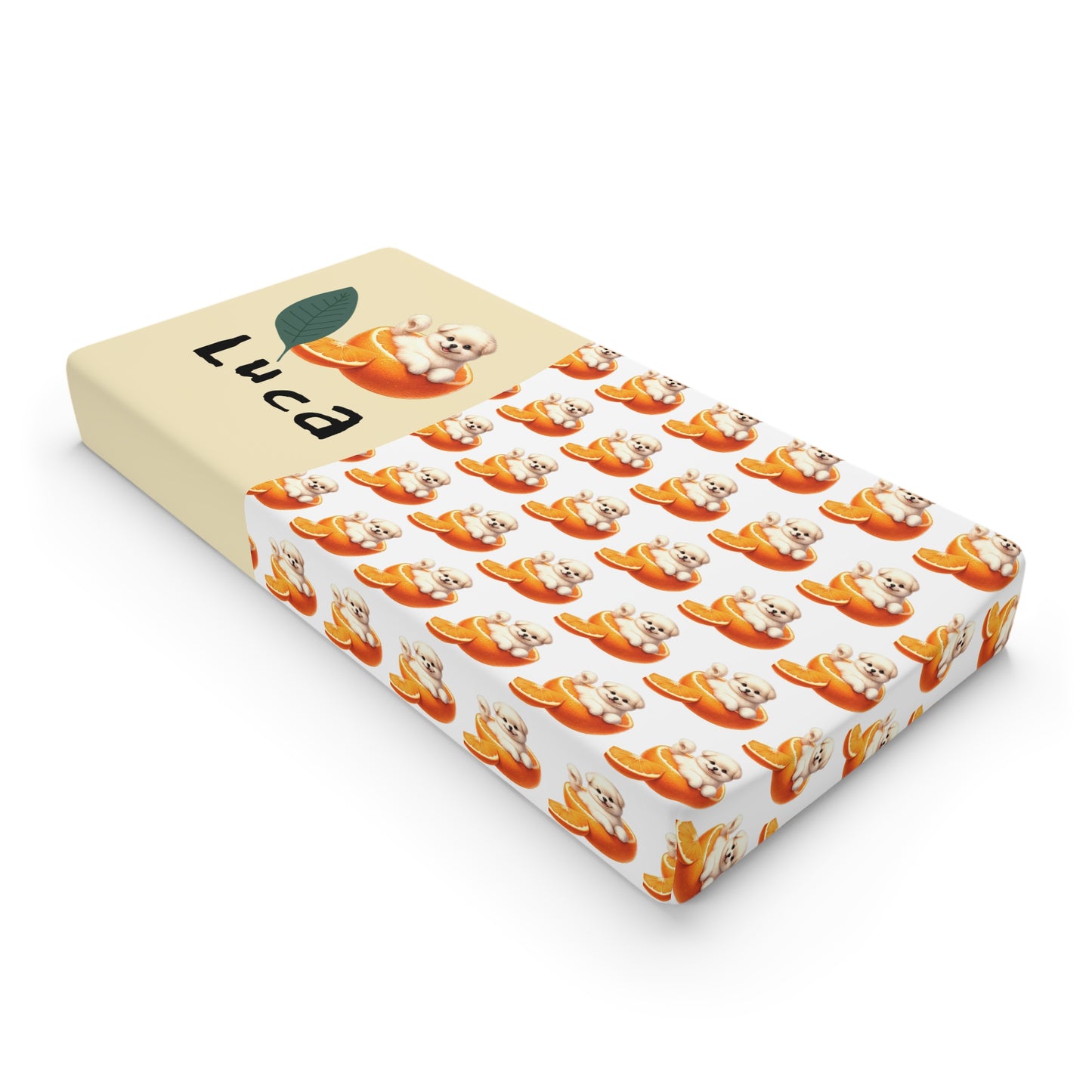 Changing Pad Cover – Personalized Baby dog Design (Name Option)
