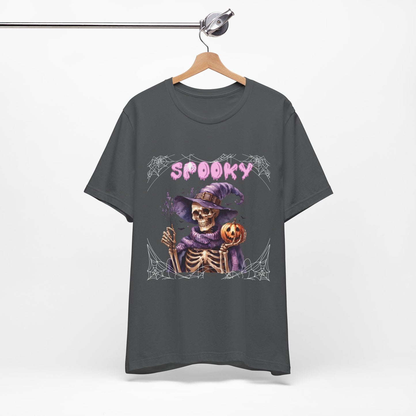 Spooky Skeleton Halloween Tee, Unisex Halloween Shirt, Trick or Treat Apparel, Fall Festivity Clothing, October Celebration Top
