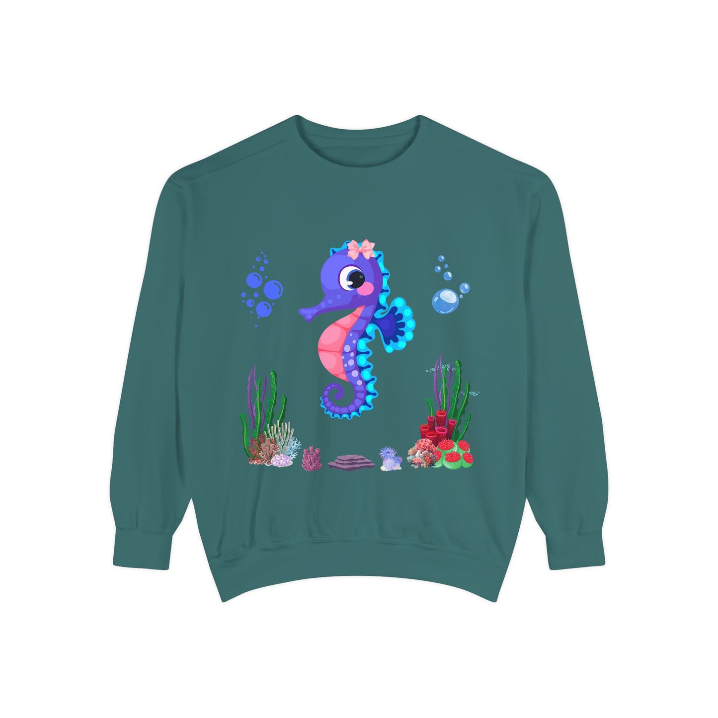 Seahores playful under the sea Unisex Garment-Dyed Sweatshirt