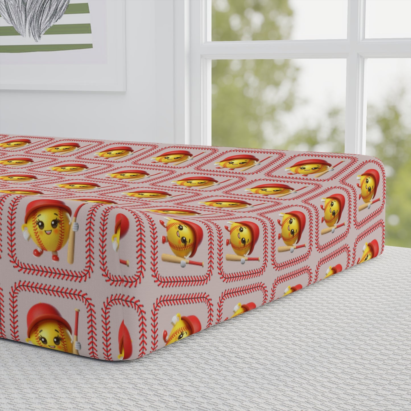 Personalized Baby Changing Pad Cover — Cute Chick Pattern with Name
