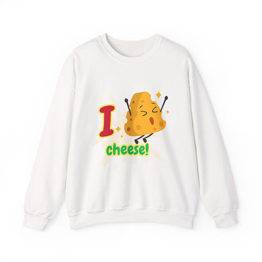 Cheesy Crewneck Sweatshirt, Funny Sweatshirt, Unisex Pullover, Comfort Clothing, Gift for Cheese Lovers, Halloween Apparel, Cozy Layer