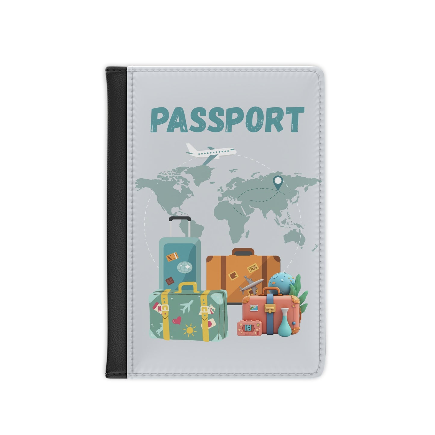 Passport Cover - Travel Luggage Map Design