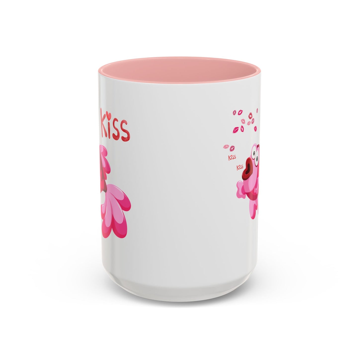 Pink fish with open mouth and kiss Coffee Mug