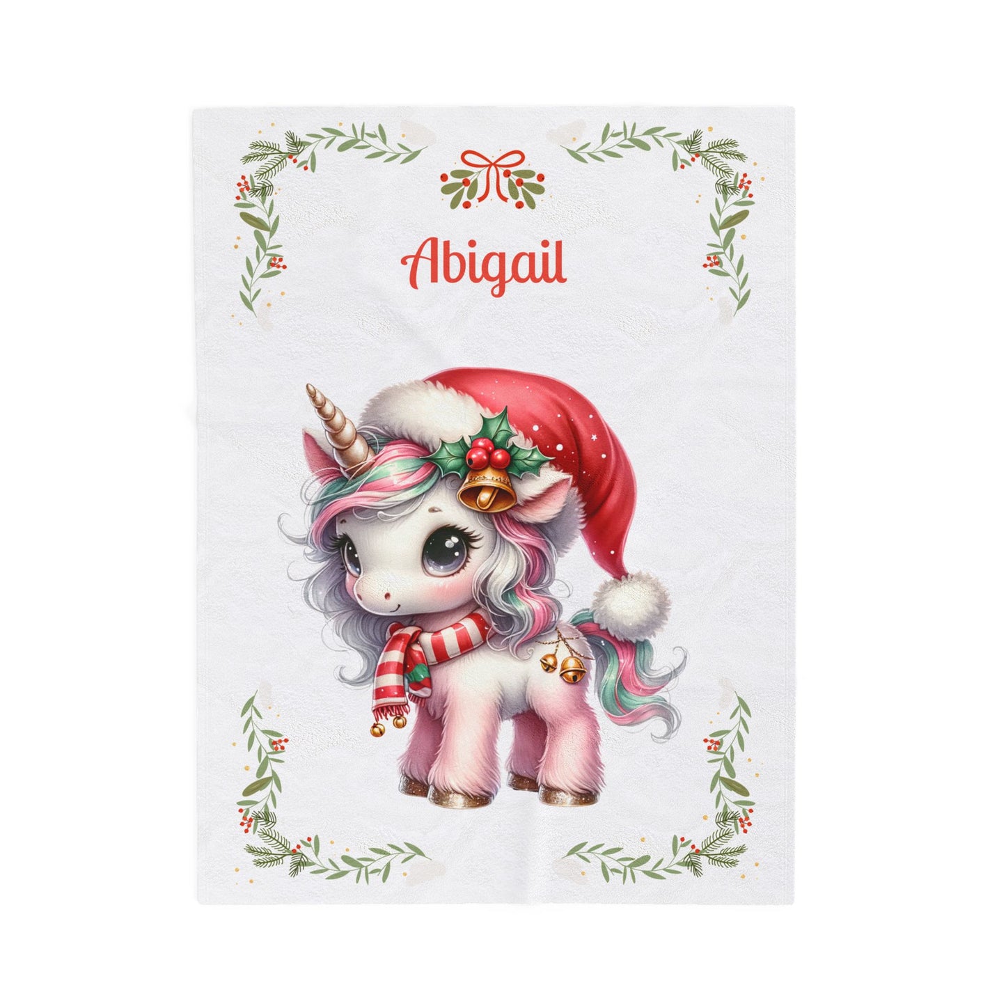 Personalized Unicorn Plush Blanket | Cozy Velveteen Throw | Child's Gift | Holiday Decor | Custom Name Blanket, Nursery Accessory, [...]