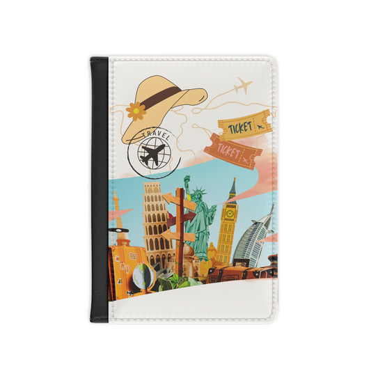 Passport Cover — Vintage Travel Collage Passport Holder (Tickets, Landmarks & Wanderlust)