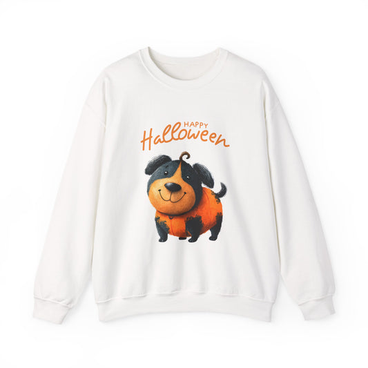 Halloween Dog Sweatshirt, Cozy Unisex Crewneck for Fall, Pet Lovers Gift, October Celebration Apparel, Cute Halloween Top