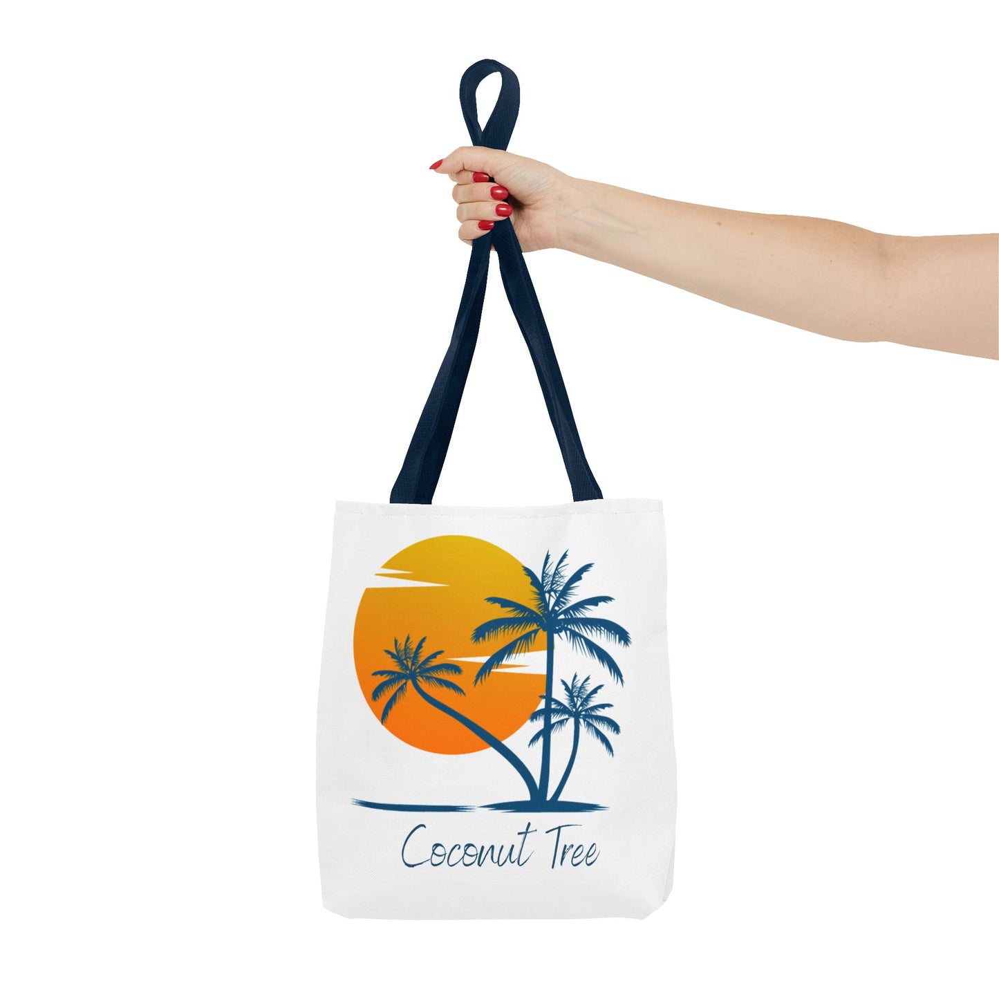 Coconut Tree Tote Bag — Tropical Sunset Beach Canvas Tote