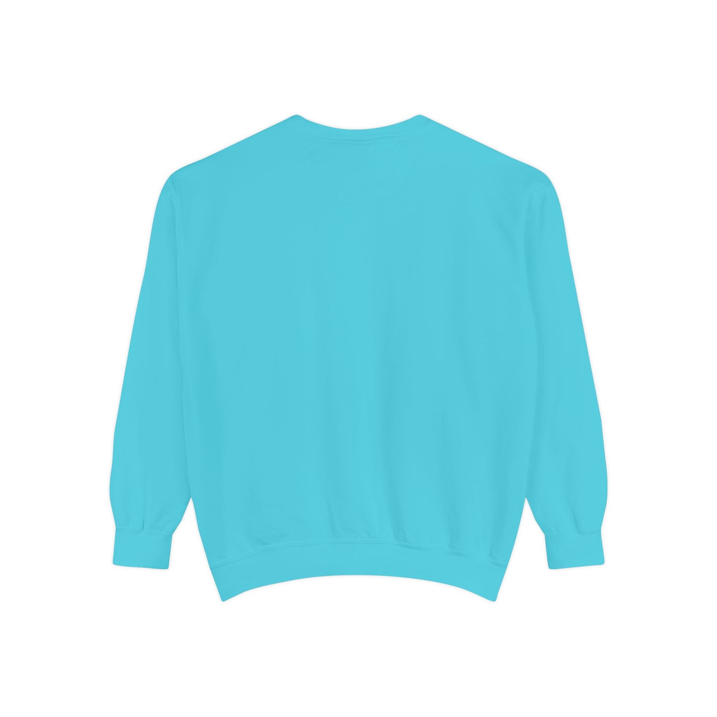 Dolphin wearing a straw hat with stylized water splashes Unisex Garment-Dyed Sweatshirt