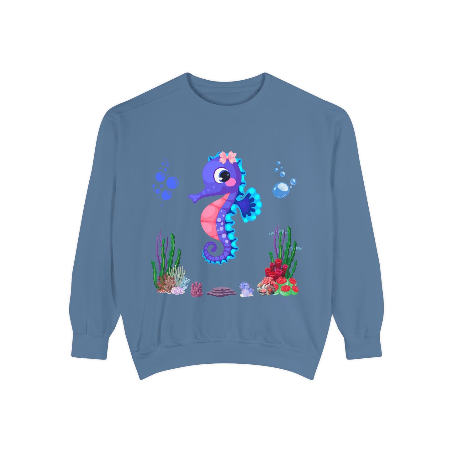 Seahores playful under the sea Unisex Garment-Dyed Sweatshirt