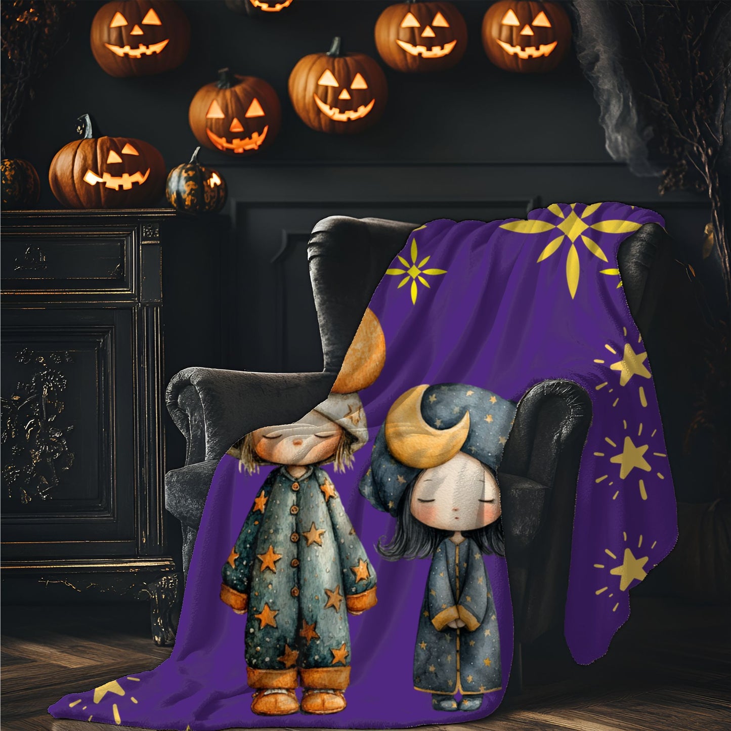 Cosmic Dreams Velveteen Plush Blanket, Cozy Throw for Kids, Starry Sky Decor, Ideal for Gifts, Home & Nursery