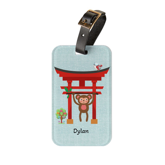 Monkey Torii Luggage Tag — Personalized Kids Travel ID