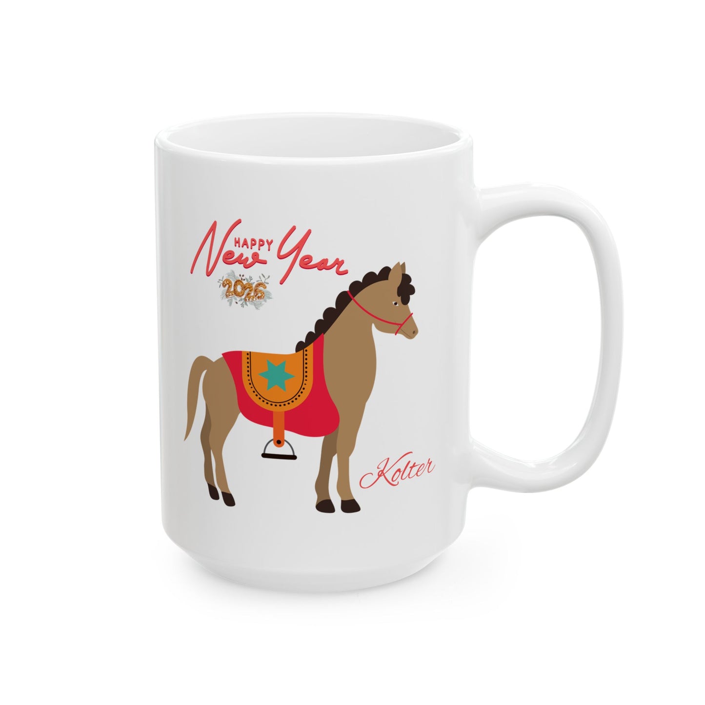 Horse Lover Ceramic Mug – Cute Pony Illustration, 'Nature Is My Shelter' Coffee Cup (11oz/15oz)
