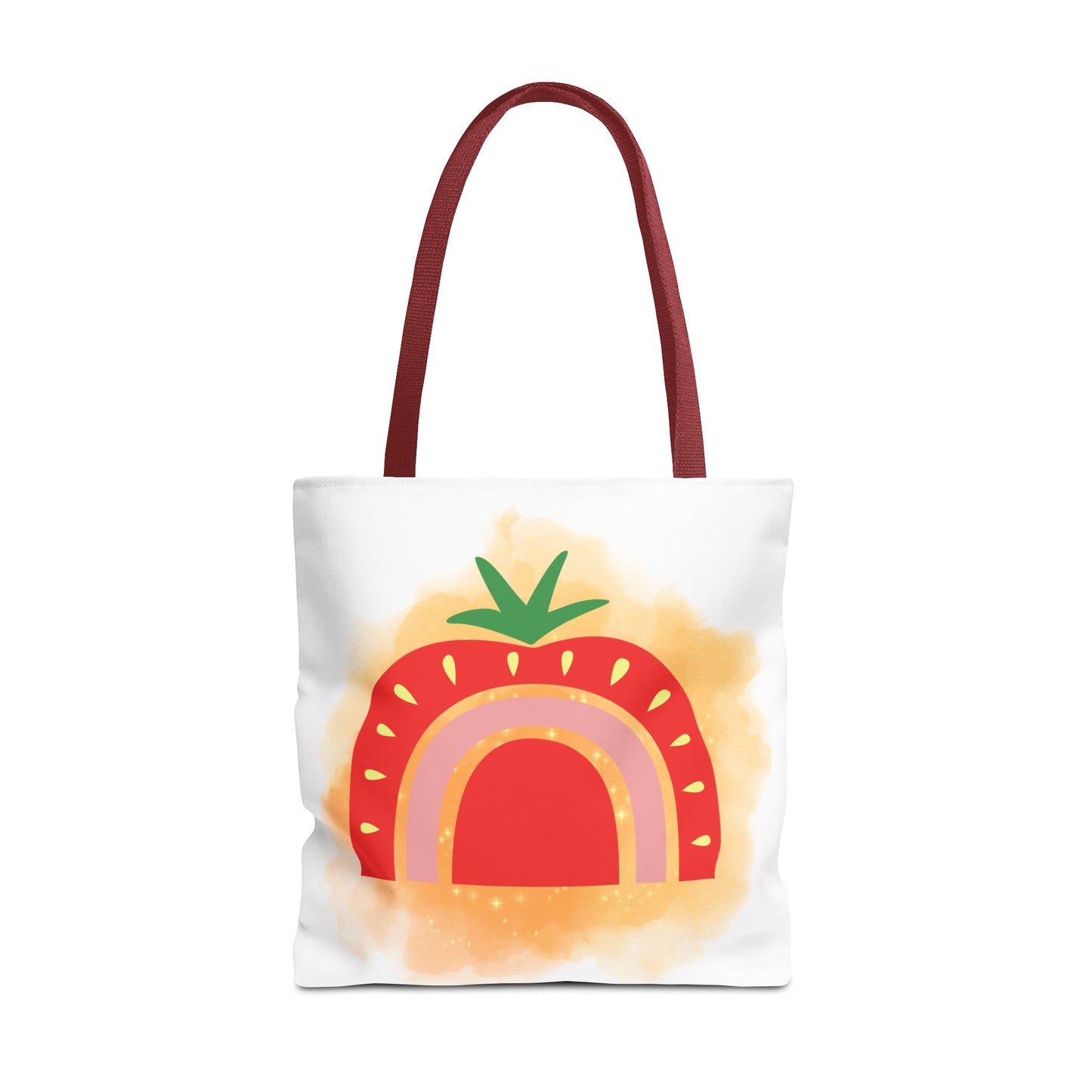 Strawberry Rainbow Tote Bag – Cute Fruit Watercolor AOP Tote
