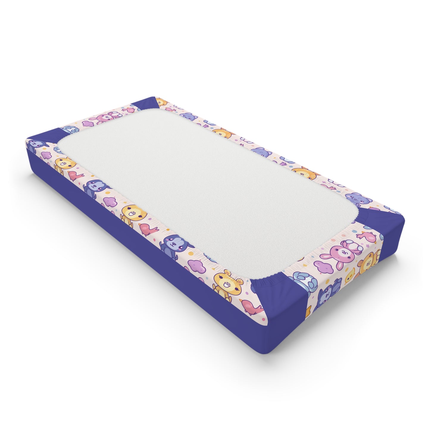 Personalized Baby Changing Pad Cover — Cute Animal Pattern with Name (James)