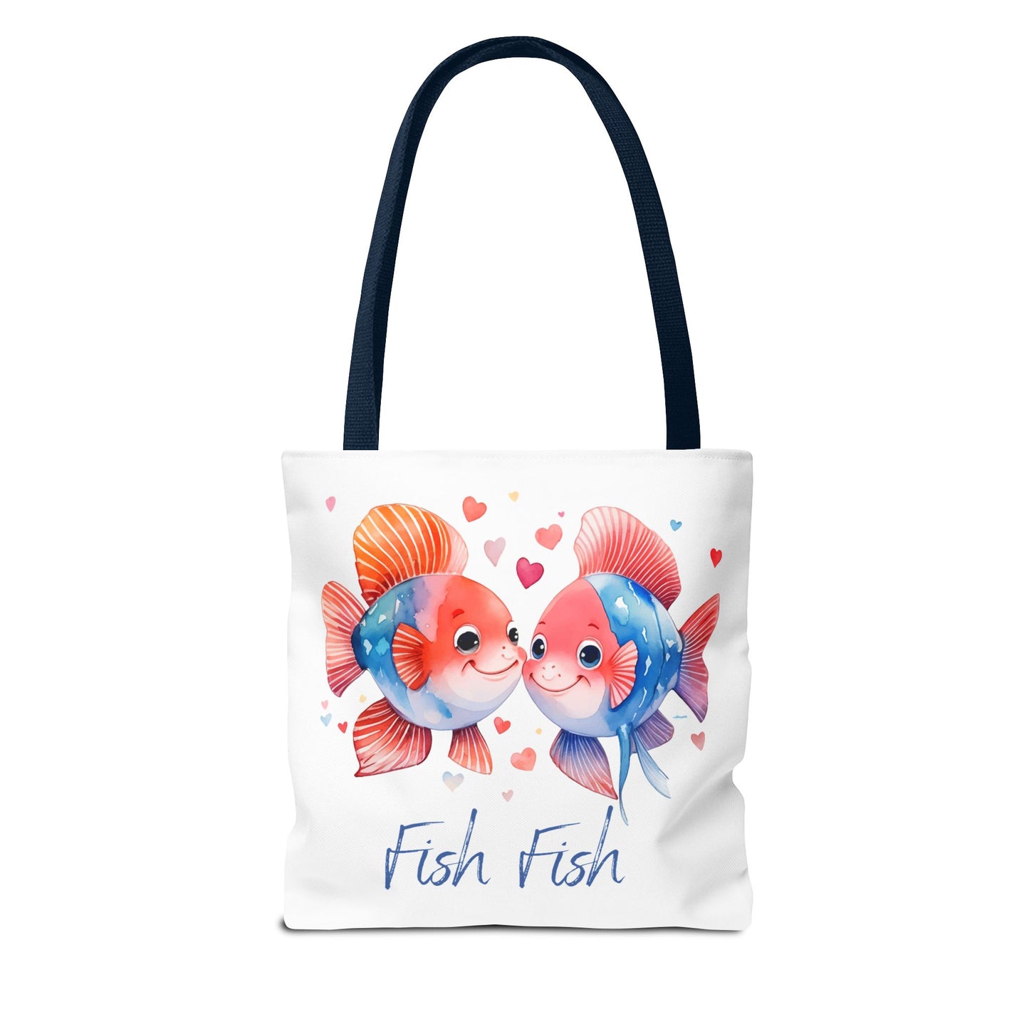 Cute Fish Couple Tote Bag — 'Fish Fish' Romantic Sea Life Beach Shopper