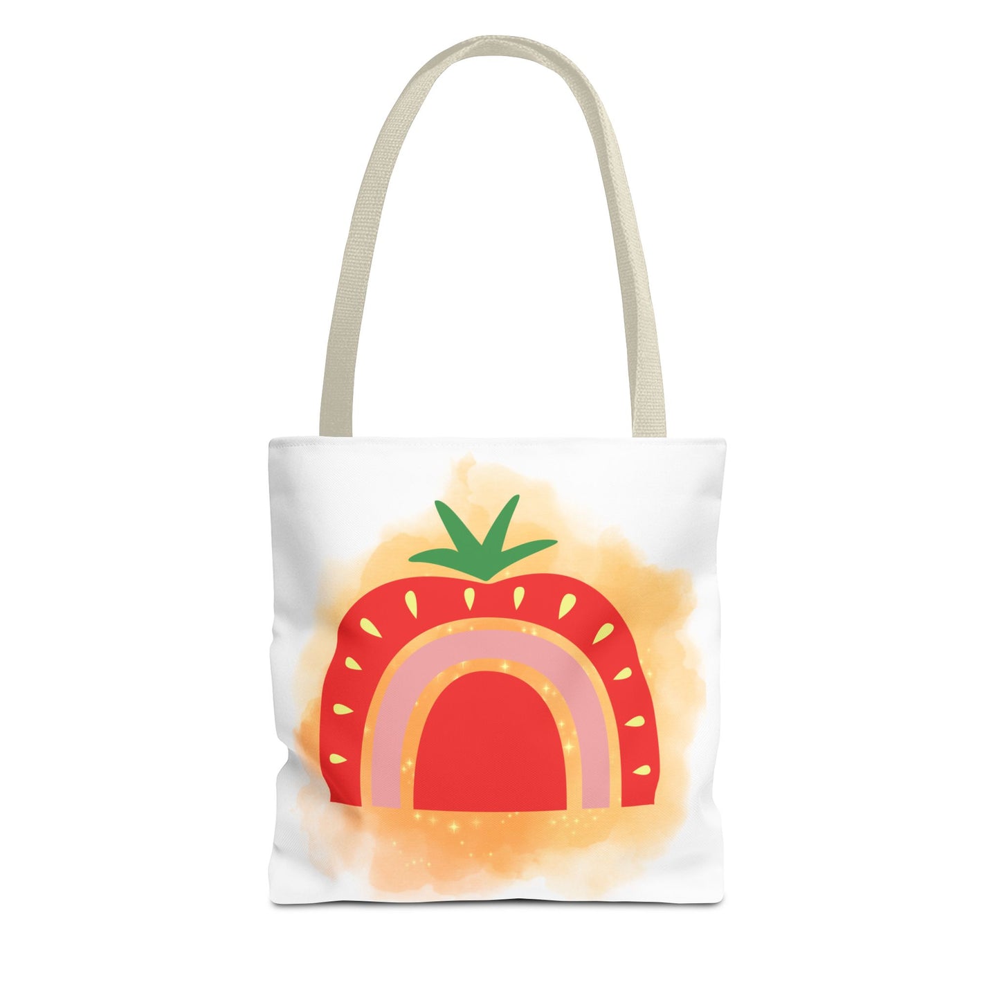 Strawberry Rainbow Tote Bag – Cute Fruit Watercolor AOP Tote
