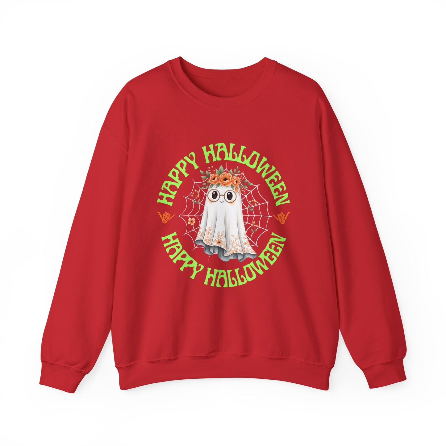 Halloween Ghost Sweatshirt, Cozy Fall Crewneck, Unisex Halloween Apparel, Cute Ghost Design, Perfect for Halloween Parties