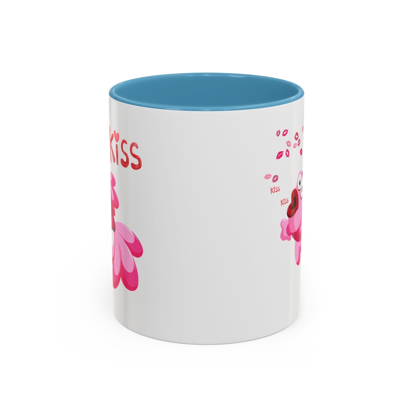 Pink fish with open mouth and kiss Coffee Mug