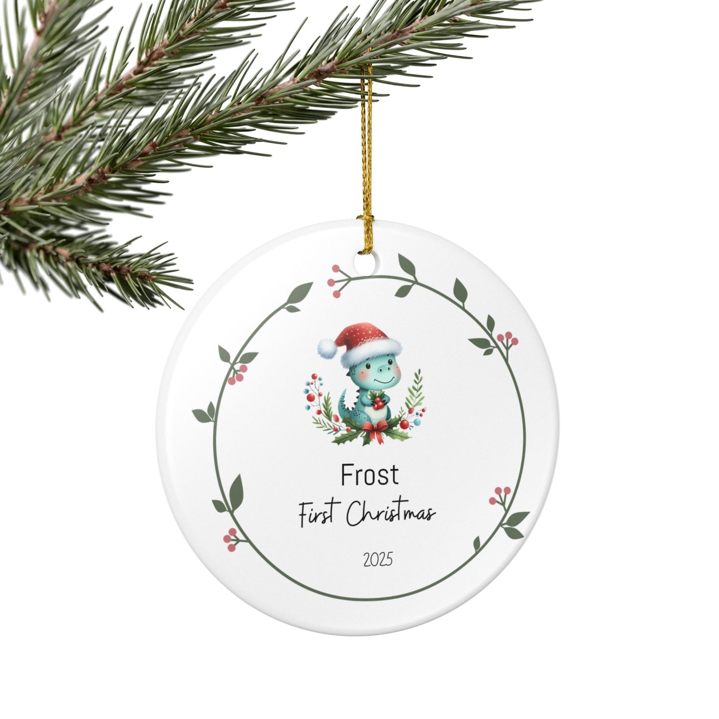 Personalized Christmas Ornament, Holiday Decor, Keepsake Gift, First Christmas Decoration, Eco-Friendly Ceramics