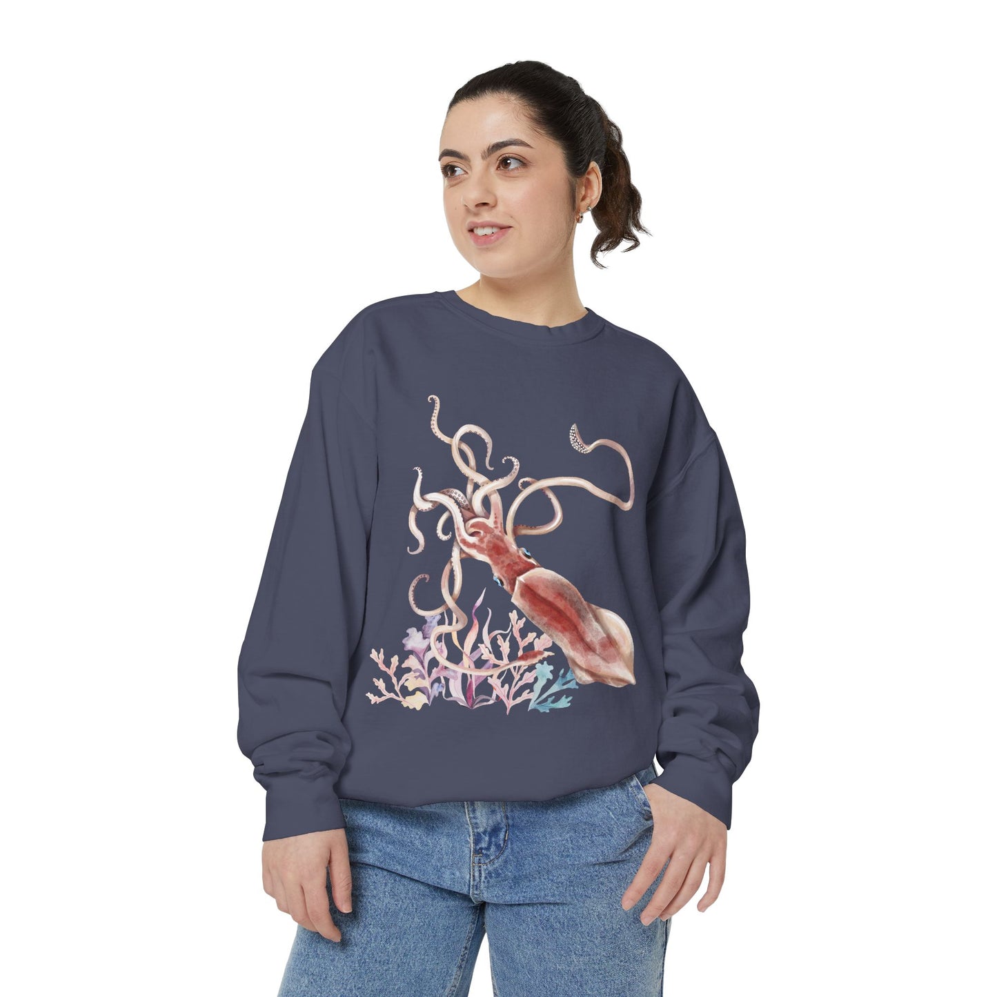 Squid dance of tentacles and translucence Unisex Garment-Dyed Sweatshirt